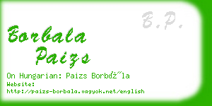 borbala paizs business card